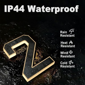 Solar Powered Waterproof <b>Lights</b> House Numbers LED Outdoor Address Sign <b>Letters</b> Plaque for Garden Yard Street Home Decoration - Product Image 5