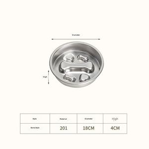 Comedero Lento para Perros de Acero Inoxidable, Antideslizante, Engrosado, Gran Capacidad, Antivuelco, Plato de Laberinto con 2 Tazas, Ecológico - Product Image 6