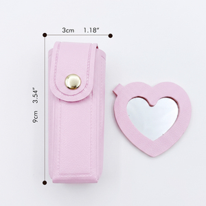Portachiavi con Specchietto in Pelle PU a Forma di Cuore, <span class=keywords><strong>Specchio</strong></span> Portatile per Trucco, Regalo per Donne - Product Image 6