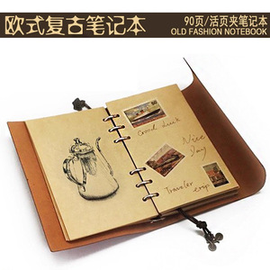 Carnet de notes vintage en cuir de vachette, 90 feuilles A6, journal personnalisé imprimé, imperméable, écriture possible, papeterie de voyage, classeur - Product Image 2