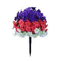 Pohon Bunga Biru Meja Luar Ruangan Mesin Karangan Bunga Pernikahan Bunga Delphinium Panel UV Peony Bunga Buatan