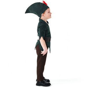 1er juin <span class=keywords><strong>Chasseur</strong></span> Costume d'Halloween pour enfants Peter Pan Stage Robin Hood Archers Composant de robe pour garçons et Echo Type de personnage - Product Image 3