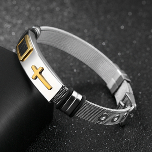 2019 più nuovo commercio all'ingrosso alla moda del <span class=keywords><strong>rosario</strong></span> religioso croce placcato <span class=keywords><strong>oro</strong></span> bracciali per unisex - Product Image 5