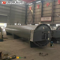 Autoclave à vapeur horizontal industriel haute pression, contrôle PLC, certifié CE, haute efficacité, économie d'énergie pour ligne de production de blocs AAC