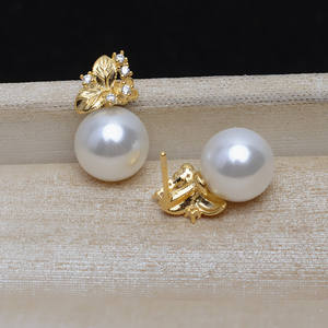 Boucle d'oreille en argent S925, feuille, mode féminine, accessoire de boucle d'oreille semi-finie avec support vide pour 5-6 perles, produit semi-finie 1019 - Product Image 2