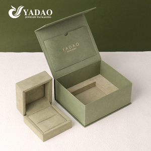 YADAO Wholesale Customized Logo Green Magnetic Paper <strong>Jewelry</strong> Gift <strong>Box</strong> Package with Octagonal <strong>Velvet</strong> <strong>Jewelry</strong> <strong>Box</strong> Inner POPULAR - Product Image 2