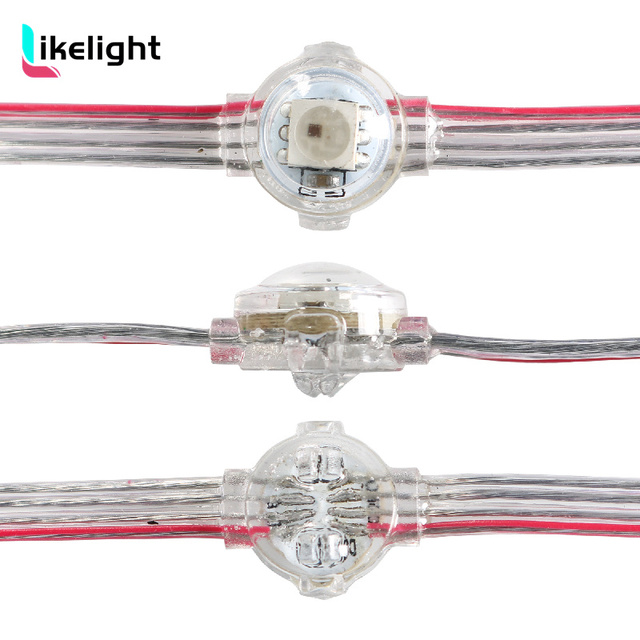 Outdoor APP Controlled Christmas LED String Lights 10MM Mini RGB GS8208 DC12V Waterproof Hanging Festoon Lighting