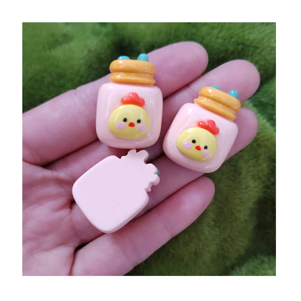 Bán Buôn Nhựa Đồ Trang Sức Charms Flat Trở Lại Sữa Chai Cabochon Động Vật Đầu Bò Thỏ Vịt Cá Kawaii Scrapbooking Điện Thoại Trang Trí Nội Thất