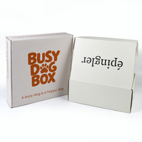 Boîte en carton ondulé personnalisée avec logo de dessin animé en une seule couleur, boîte à courrier blanche personnalisée pour l'expédition et l'emballage de jouets, de friandises pour animaux de compagnie