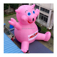 Modèle de dessin animé gonflable de grand chef de porc gonflable attrayant pour la publicité