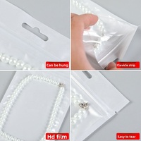 Film nacré blanc transparent, sac à fermeture éclair positif-négatif, modèle d'emballage plastique pour coque de téléphone et câble de données