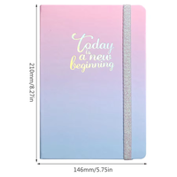 Agenda scolaire hebdomadaire à remplir soi-même, reliure à chevalet, A5, planificateur quotidien, 100 feuilles, couverture en cuir PU, personnalisable, anglais