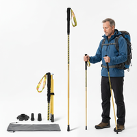 Bâton de randonnée pliable portable en fibre de carbone légère avec cordon élastique interne et poignée antidérapante pour les excursions en plein air