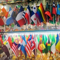 Grosir Mini melambai kustom tongkat bendera nasional pemasok tangan spanduk Negara