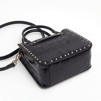 Sac fourre-tout en cuir PU avec rivets dorés, sac à main pour femme, bandoulière amovible, logo personnalisé
