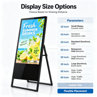 Affichage numérique portable tactile capacitif Windows de 65 pouces pour la promotion de marque et l'affichage dans les centres commerciaux et les magasins de détail