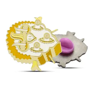 Gold Plated High Quality Luxury Custom Hard Enamel Lapel Pin Cute And Interesting Pattern For Children