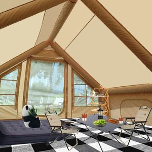 Tente gonflable portable Ningbo Air Tent pour 4-5 personnes, beige, monocouche, imperméable, pour le camping en plein air - Product Image 1