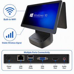 Sistema POS Todo en Uno de Alto Rendimiento J6412, 8GB 256GB, Terminal con Pantalla Táctil FHD Dual de 15.6 Pulgadas y Impresora Térmica Integrada de 58mm - Product Image 5