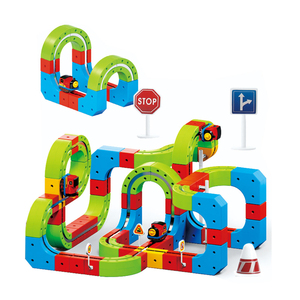 Juego de 146 Piezas de Pistas Magnéticas para Niños, Circuito Flexible para Autos de Carreras, Ensamble de Pista de Trenes de Suspensión Magnética Eléctrica DIY - Product Image 2