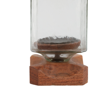 Wood And Glass <b>Candle</b> Holder <b>Hurricane</b> Contemporary Pillar Candlestick For Dining Table Centerpieces - Product Image 5