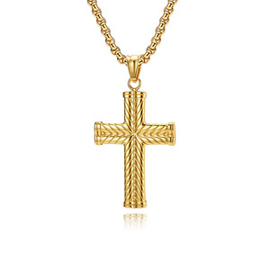 <b>Cross</b> Stainless Steel Necklace Unisex Sweater <b>Chain</b> Gift Jewelry - Product Image 5