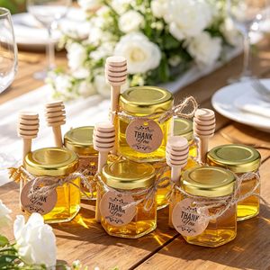 Pot en verre hexagonal de luxe transparent personnalisé avec couvercle pour miel et confiture – Prix usine - Product Image 2