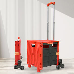 कस्टम एल्यूमिनियम शॉपिंग कार्ट पोर्टेबल किराना सुपरमार्केट यूटिलिटी फोल्डेबल ट्रॉली प्लास्टिक फोल्डिंग हैंड ट्रॉली कार्ट - Product Image 6