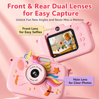Kamera Foto Anak Mini 1080P HD Kamera Ganda dengan Casing Silikon Filter Kreatif Permainan Puzzle untuk Anak-anak Kamera 28MP Mainan Anak