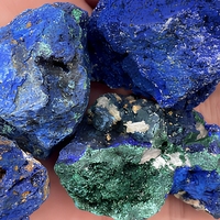 Collection de spécimens d'azurite et de malachite, pierres brutes pour la décoration intérieure Feng Shui