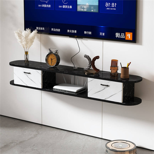 Meuble <span class=keywords><strong>TV</strong></span> mural moderne et simple pour salon et chambre, étagère murale en bois, support pour décodeur - Product Image 2