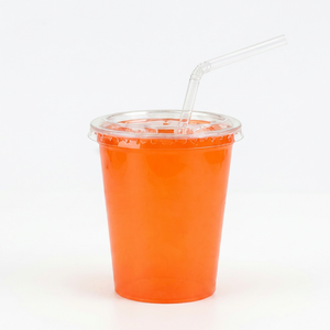 Round <b>Plastic</b> <b>Cup</b> with Lid and Straw Beverage Container PP Material Reusable 12oz - Product Image 1