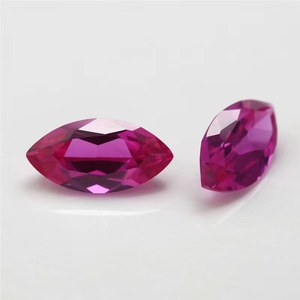 Wuzhou JQ Gems buena calidad 3 # corindón 3*1,5-6*12mm forma de marquesa rubí cera de alta temperatura con incrustaciones para hacer joyas - Product Image 2
