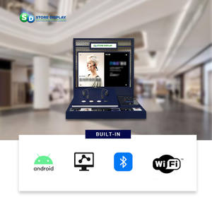 Built in bluetooth Promotion Acrylic Pdq Display Box <b>Headphone</b> Trade Show Exhibition Cabinet Store Counter Retail Display Racks - Product Image 3