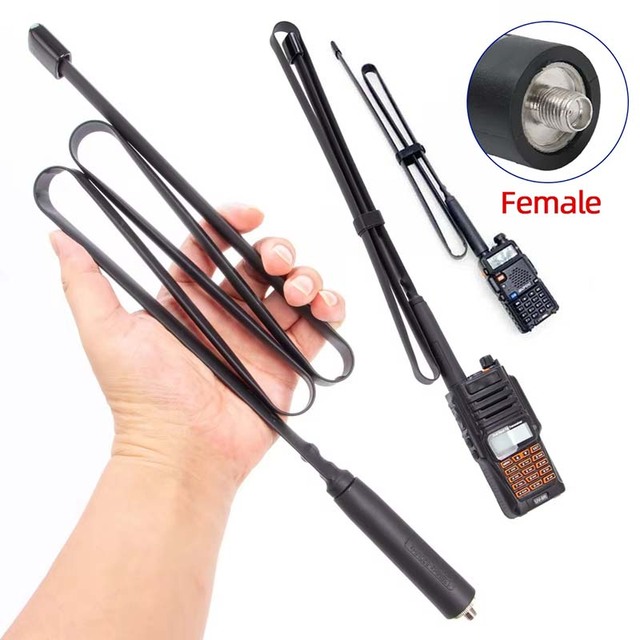 Foldable CS Tactical Antenna VHF UHF Female Communication Ham Radio for Baofeng Walkie Talkie N2540