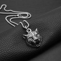Hip Hop Animal tigre léopard Punk Pvd acier inoxydable étanche pendentif mode bijoux colliers pour hommes homme en gros 2024