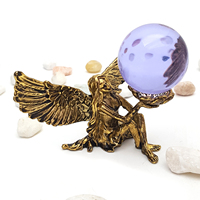 Boules de cristal personnalisées à motif d'ange Boules de verre Bases de cadre de support en alliage Articles essentiels pour les devins et les amateurs de cristal