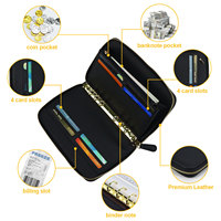A6 Budget Wallet PU Couverture en cuir Carnet avec fermeture éclair 6 anneaux Rechargeable Argent Document Organisateur pour la budgétisation et l'épargne en espèces