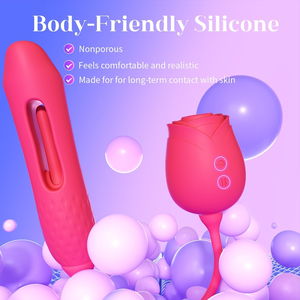 Hochwertiger 2-in-1 Rosen-<span class=keywords><strong>Sex</strong></span>-<span class=keywords><strong>Vibrator</strong></span> mit Saugfunktion für Frauen Vaginal - Product Image 4