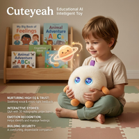 Mini Peluche Blanco con Tecnología ChatGPT, Compañero Inteligente con Voz y Emociones, Diálogo Global, Animal de Peluche Lavable con USB-C