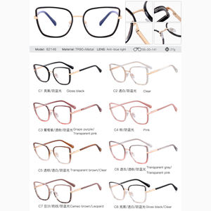 نظارات النساء الفوتوكرومية من المصمم الجديد MS ، نظارات TR90 + إطارات معدنية مانعة للضوء الأزرق البصري - Product Image 6