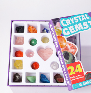 Kit scientifique de culbutage de cristal pour enfants-Guérisseur d'or Énergie de guérison Pierres de cœur brutes avec polissage éducatif <span class=keywords><strong>Cadeau</strong></span> de Noël - Product Image 4