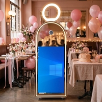 Cabina de Fotos Portátil para Eventos, Software Dslrbooth Gratuito, Estuche de Transporte, Luz RGB, Pantalla Táctil de 43 Pulgadas, Espejo Mágico