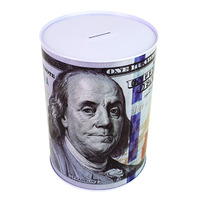 Tirelire Franklin Benjamin en forme de billet de 100 dollars, boîte à monnaie en métal, pot à billets, taille personnalisée