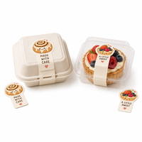 Autocollant d'étanchéité alimentaire mat personnalisé en PVC découpé à l'emporte-pièce, adhésif pour boîte de boulangerie et emballage cadeau avec impression de logo dessin animé Kawaii