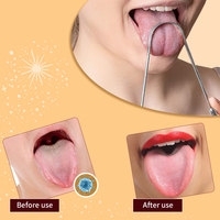 Ensemble de gratte-langue en acier inoxydable personnalisé, lot de 2, réduit la mauvaise haleine, hygiène buccale, soin des dents, nettoyeur de langue pour adultes