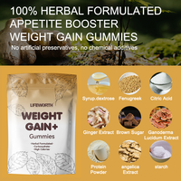 Lifeworth Private Label Le gain de poids rapide améliore l'appétit Supplément Gommes pour les femmes Augmenter le dosage de la poudre de poids pour les adultes