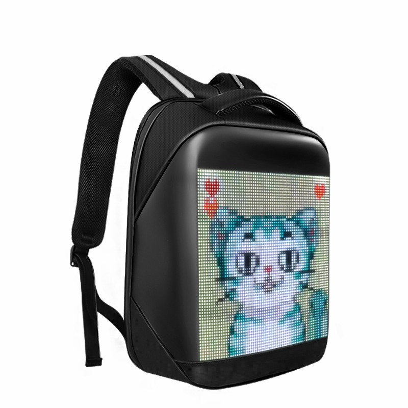 Bolsa LED programable con aplicación inteligente, mochila con pantalla de Visualización de publicidad Led portátil resistente al agua, mochila escolar moderna con luz RGB LED