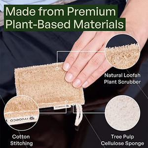 Éponge à vaisselle biodégradable, écologique, naturelle, en luffa, en cellulose, pour le nettoyage de la vaisselle de cuisine - Product Image 6