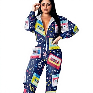 Combinaison en tricot pour femme, unie, décontractée, respirante, écologique, en mélange de coton, à capuche, manches longues, fermeture éclair sur le devant, pour l'été - Product Image 1
